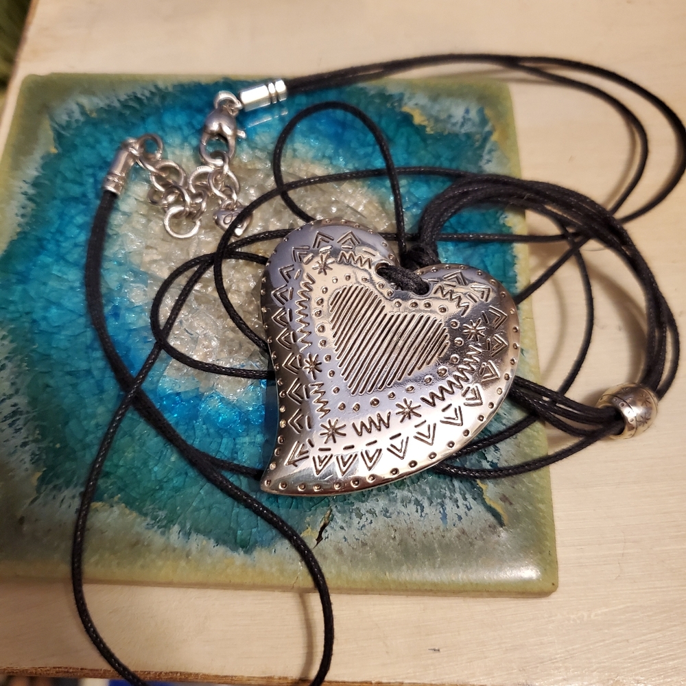 Brighton long large reversible heart necklace